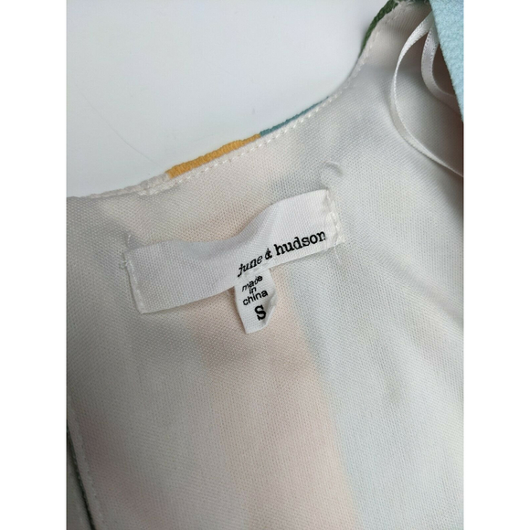June And Hudson Womens Junior Jumpsuit Size S Pastel Striped Short Sleeve V Neck - Picture 3 of 7